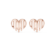 Rose Gold Wave Stud Earrings