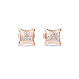 Rose Gold Tri-Star Diamond Studs